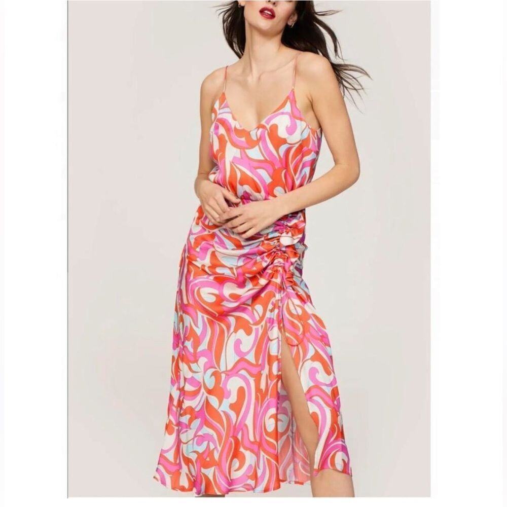 Anthropologie Delfi Swirl Print Slip Dress Sz XS